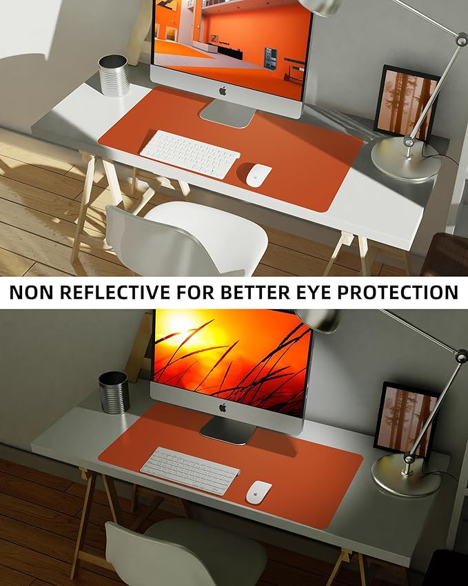 Leather Desk Pad Protector, Mouse Pad, Office Desk Mat, Non-Slip PU Leather - Image 6