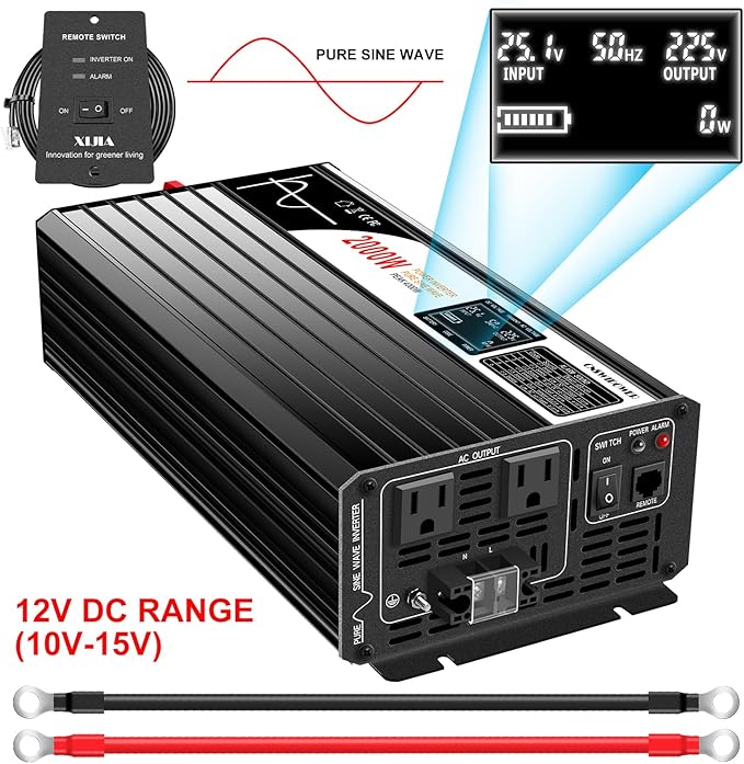 Xijia 2000W Pure sine Wave Power Inverter dc 12v to 110v/120V ac 60HZ - Image 2