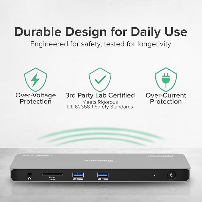 Plugable Thunderbolt 4 Dock for Quad Monitors 100W, Thunderbolt Docking Station - Image 9