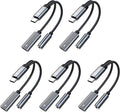 USB Type C to 3.5mm Headphone and Charger Adapter, 2 in 1 USB C to Aux Audio by KINBOOFI