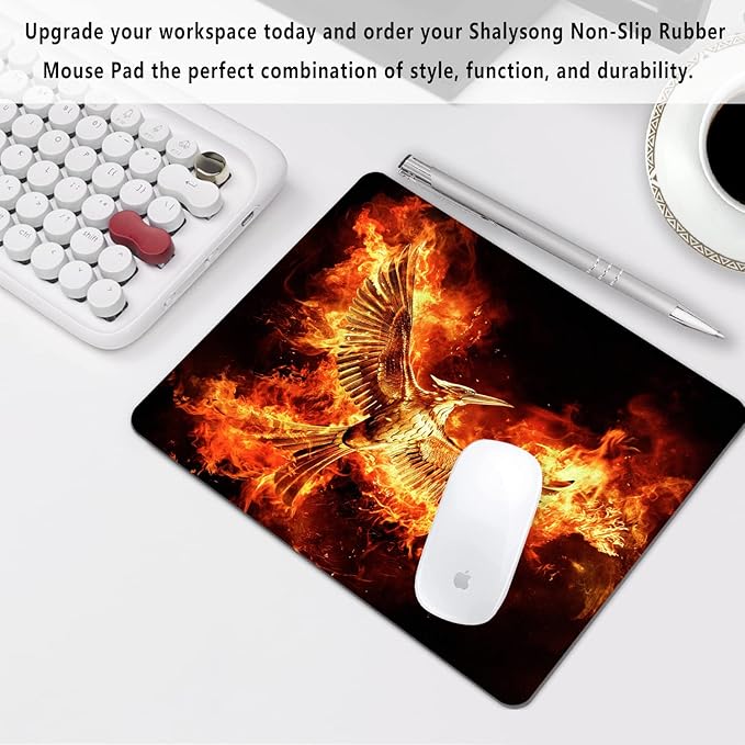 Cool Phoenix Mouse Pad Personalized Design, Non-Slip Surface, Rubber Base - Image 7