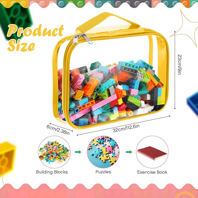 Sanwuta 6 Packs Toy Storage Bags, PVC Organizing Case Bags - Image 2