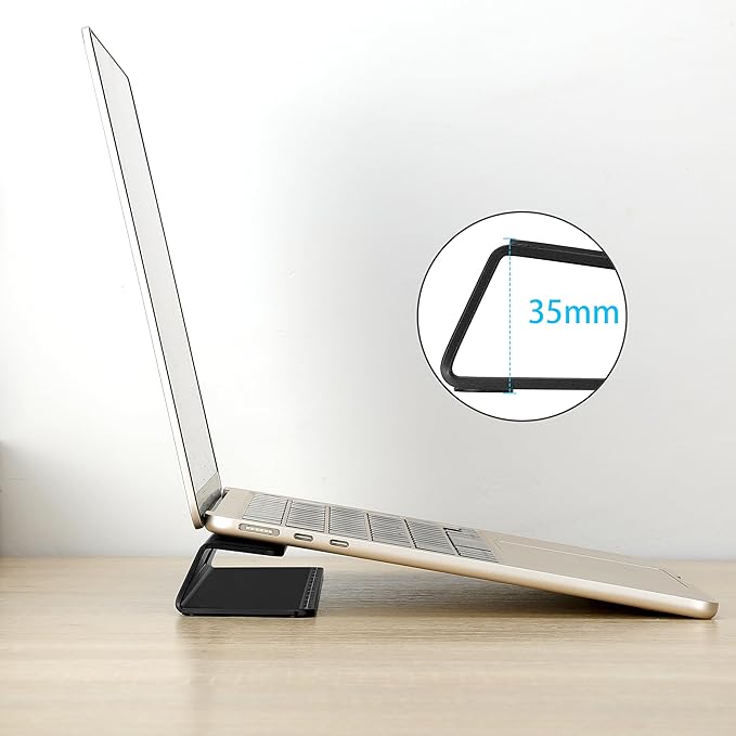 Portable Laptop Wedge Airflow Cooling Stand, Aluminium Laptops Feet Legs - Image 4