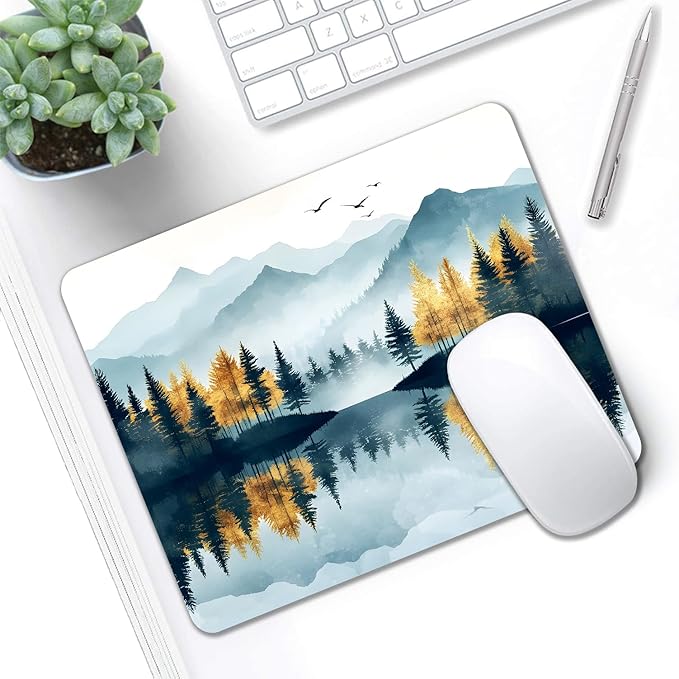 Mouse Pad, Cute Abstract Mountain Forest Mouse Pads - Image 5