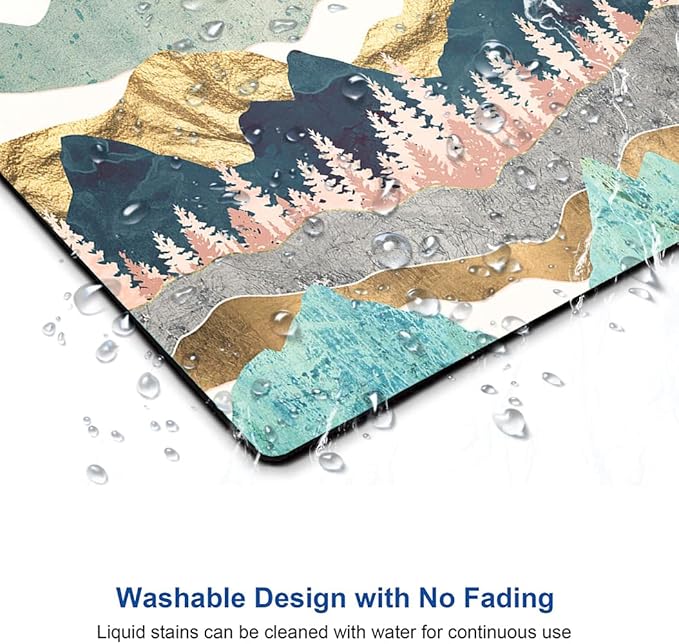 Mouse Pad, Abstract Mountain Mouse Pad, Washable Square Cloth Mousepad - Image 5