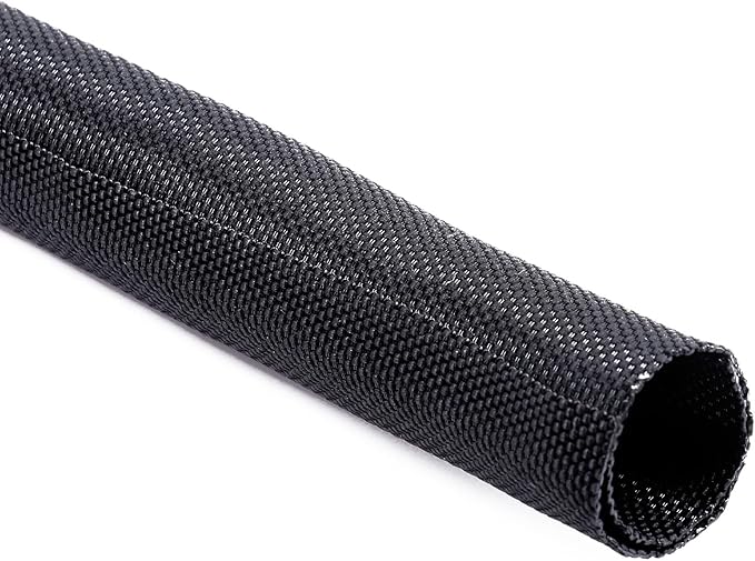 Black Braided Cable Management Sleeves Wire Loom Tubing Cord Protector by BuyUneed