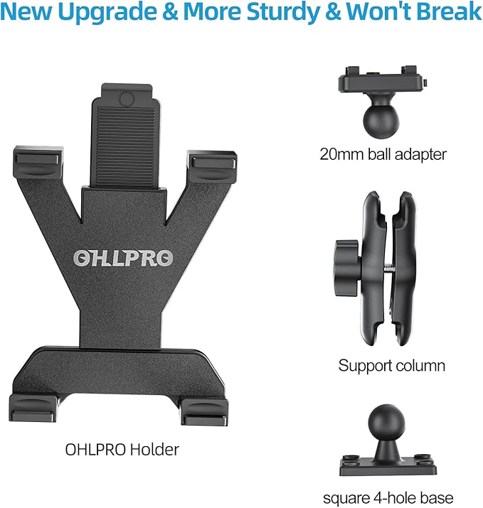 OHLPRO Tablet Holder for Truck, Heavy Duty Drill Base Tablet Car Mount for iPad - Image 3