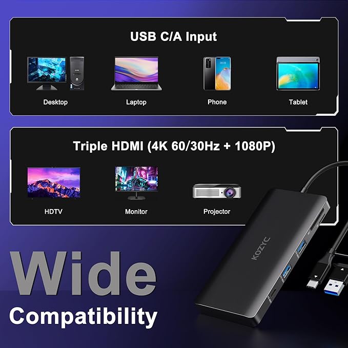 USB C Docking Station 3 Monitors Compatible - Image 6