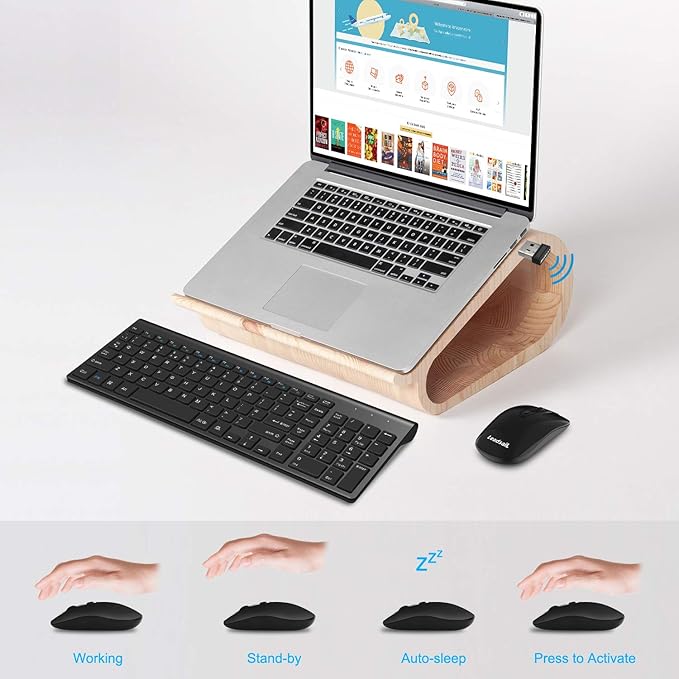 LeadsaiL Wireless Keyboard and Mouse Combo, Wireless USB Mouse and Computer - Image 5