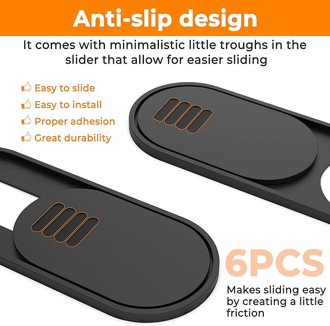6-Pack Laptop Camera Cover Slide, Ultra Thin Webcam Privacy Cover - Image 3