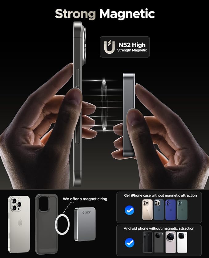 ORICO 512GB Magnetic Portable SSD, Metal Body, 4K 120 fps ProRes HDR Record and - Image 2