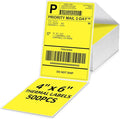 4x6 Thermal Labels, 1 Packs of 500 4x6 Fold Labels Yellow by OmezizyLabelPrinter