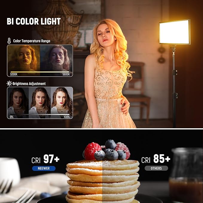 NEEWER 192 LED Video Light Panel, 20W Ultra Thin 8000mAh Bi Color Dimmable DSLR - Image 4