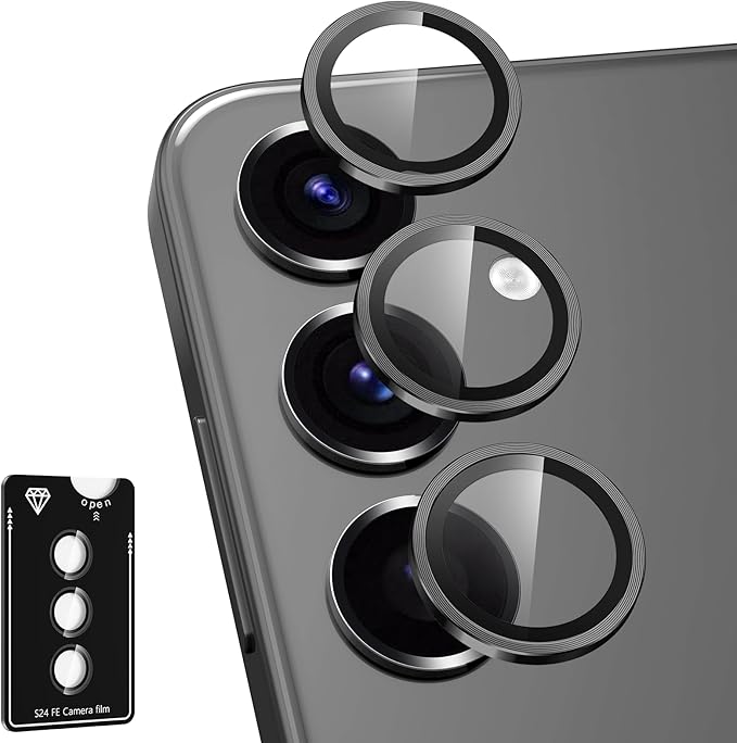 for Samsung Galaxy S24 FE Camera Lens Protector, Individual Metal Ring Tempered by Btscase