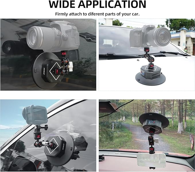 FIFIELD 6in Electric Auto Pump Suction Cup Camera Mount - Image 4