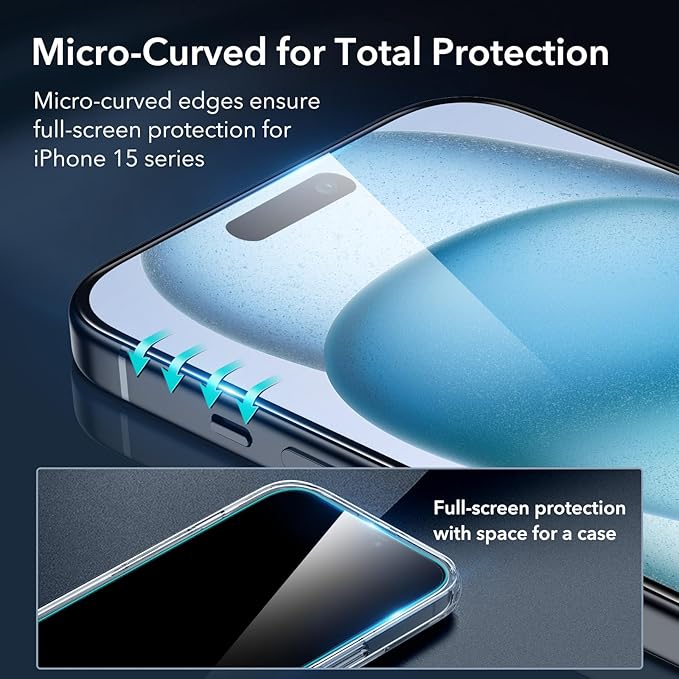 ESR 3+2 Pack for iPhone 15 Plus Screen Protector, Full Coverage Ultra-tough - Image 5