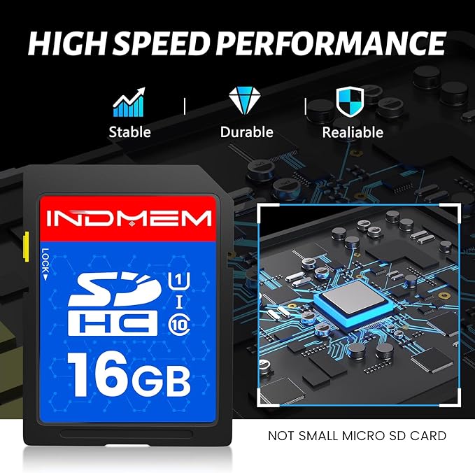 INDMEM SD Card 16GB, High-Speed Secure Digital Cards - Image 3