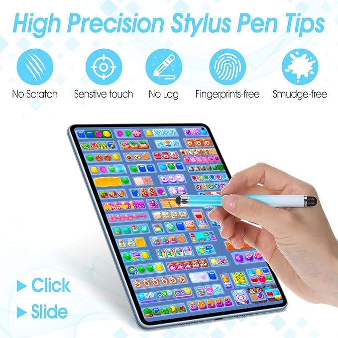 30PCS Stylus Tips Replacement Tips Only, 0.6cm/0.23in Black Silicone Tips - Image 3
