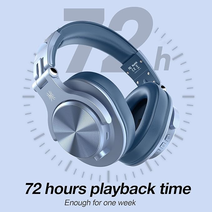 OneOdio A70 Bluetooth Over Ear Headphones, Wireless Headphones w/ 72H Playtime - Image 3