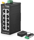 MokerLink 10 Port Gigabit Industrial DIN-Rail Ethernet Switch, Unmanaged IP40 by MokerLink