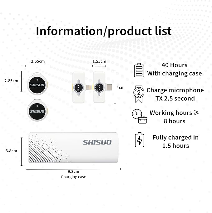 Wireless Lavalier Microphone for iPhone Android, Mini Clip-On Mic - Image 6