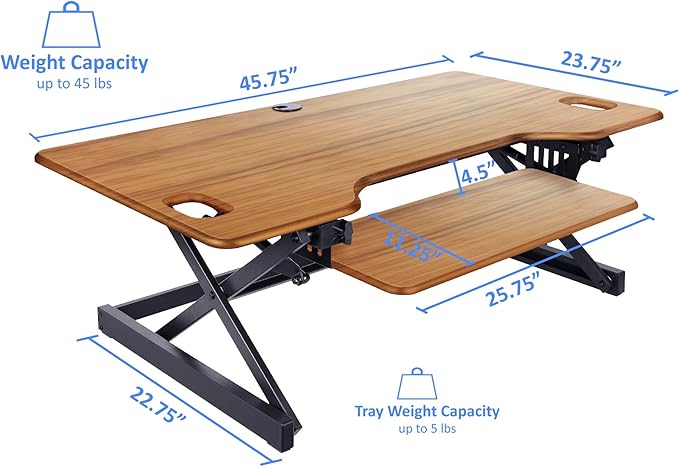 Rocelco 46" Large Height Adjustable Standing Desk BUNDLE - Image 9