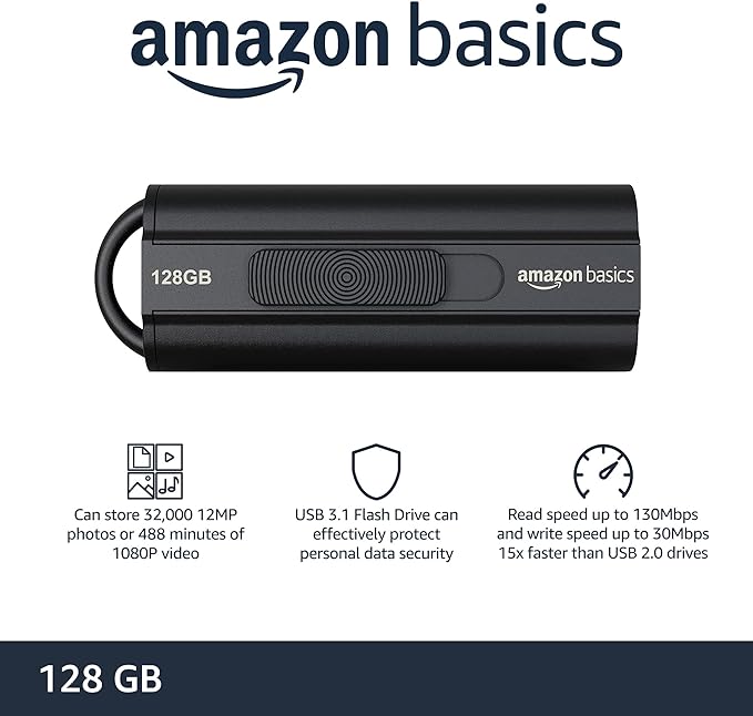 Amazon Basics 128 GB Ultra Fast USB 3.1 Flash Drive - Image 2