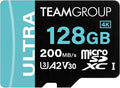 TEAMGROUP A2 Ultra Card 128GB Micro SDXC UHS-I U3 A2 V30, R/W up to 200/80 MB/s by TEAMGROUP