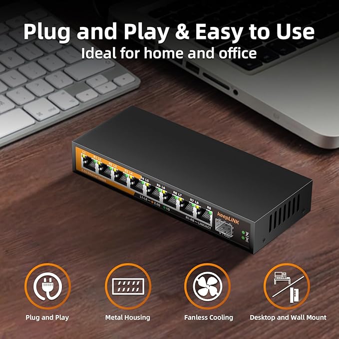 8 Port 2.5G Switch Unmanaged, Ethernet Switch - Image 7