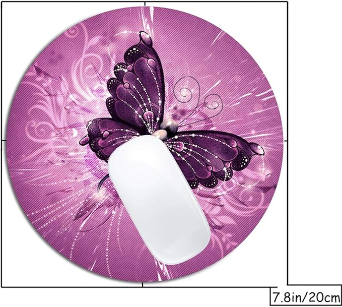 Butterfly Mouse Pad Round Non-Slip Rubber Mousepad Laptop Office Computer Decor - Image 2