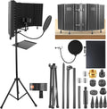 Studio Microphone Stand with Isolation Shield & Pop Filter, 5-Sided Tri-Layer by Unknown