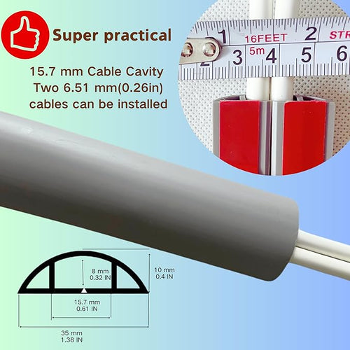 10ft Floor Cord Cover Self Adhesive Cord Hider Floor, Heavy Duty Cable Protector - Image 2
