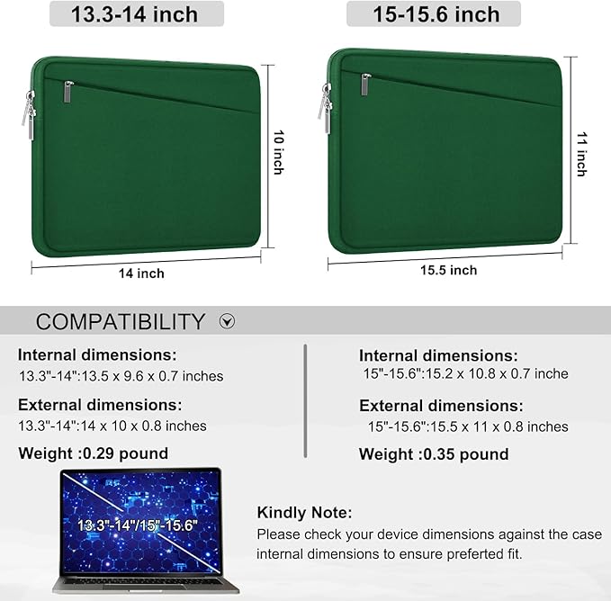 Laptop Sleeve 15.6 inch, Computer Carrying Bag Protective Case Handbag - Image 5