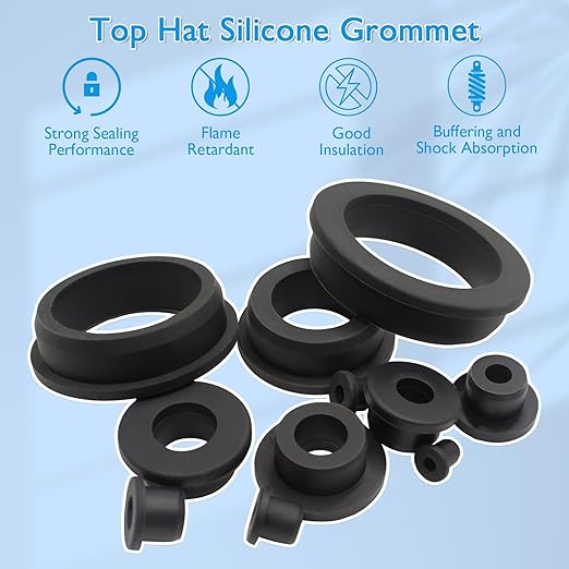 2 Pcs 2" Drill Hole, 1-9/16" ID Silicone Rubber Grommets - Image 2