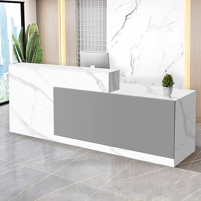 Reception Desk with Counter Modern Checkout Counter with Lockable Drawer by Unknown