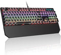 MageGee Typewriter Mechanical Gaming Keyboard, Retro Black Punk Round Keycaps by MageGee
