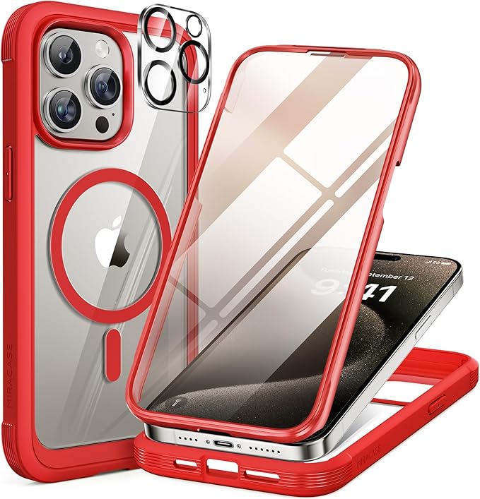 Miracase Magnetic for iPhone 15 Pro Case Full-Body Bumper Phone case by Miracase