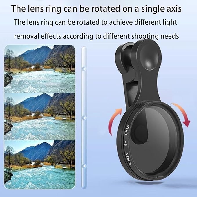 Sightfelt 52mm Clip-0n CPL Phone CameraLens Filter Kit, Circular - Image 6