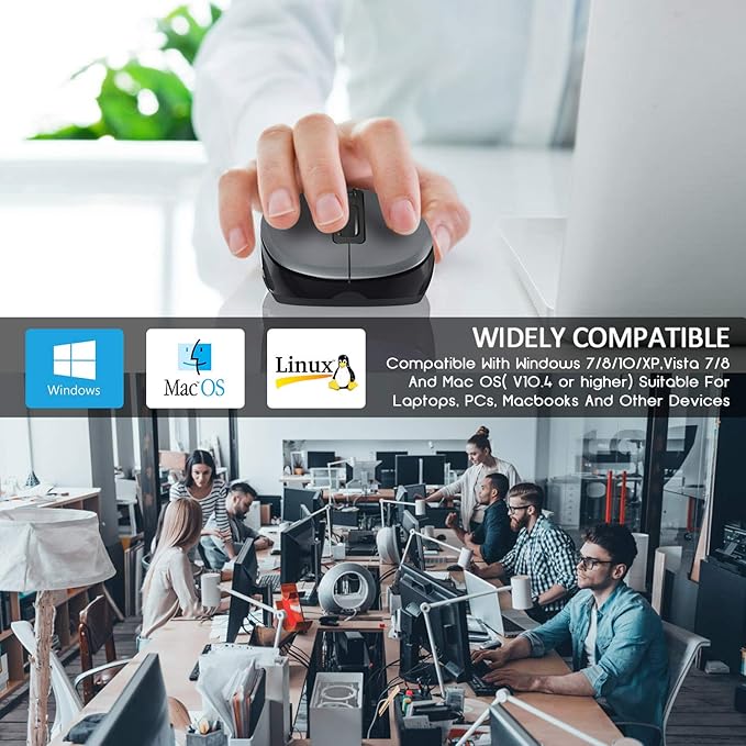 WisFox 2.4G Wireless Mouse for Laptop, Ergonomic Computer Mouse - Image 8