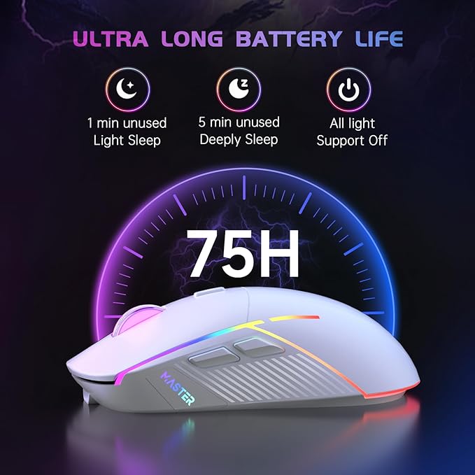 FFJ Wireless Gaming Mouse, 24000 DPI, Tri-Mode 2.4G/USB-C/Bluetooth 5.3 Gaming - Image 5