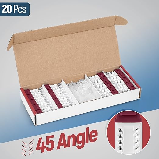 Everest 45° Angled RJ45 Cat6 Keystone Jacks 20-Pack in Red - Image 2
