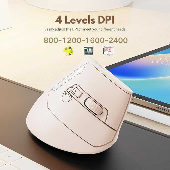 Vertical Mouse Wireless, 2.4G Rechargeable Mouse - Image 4