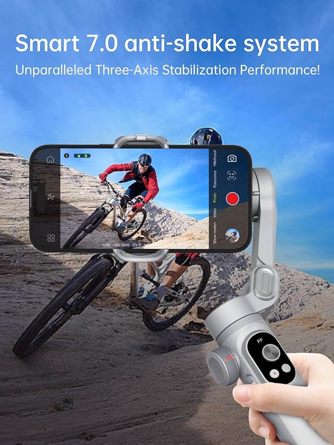 Gimbal Stabilizer for Smartphone, 3-Axis Portable iPhone Gimbal w/OLED Display - Image 2