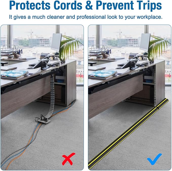 Eapele 10 ft Floor Cable Cover Protector, Heavy Duty PVC Duct Easy to Unroll - Image 8