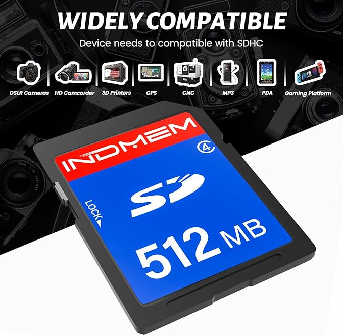 INDMEM SD Card 512MB, 6 Packs Class 4 512MB Flash Memory Card MLC Standard - Image 3