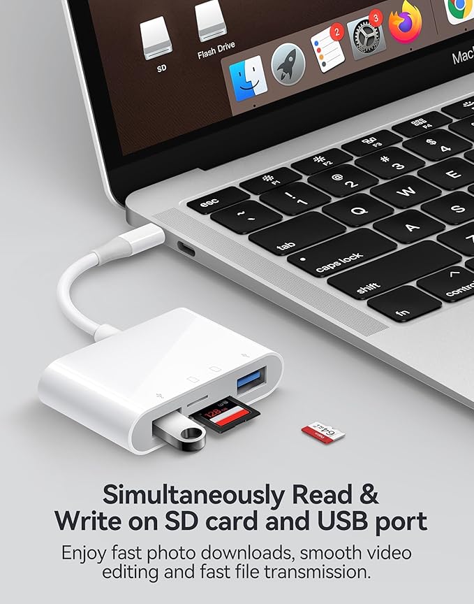 USB C SD Card Reader, Type C 4-Slots Memory Card Adapter - Image 5