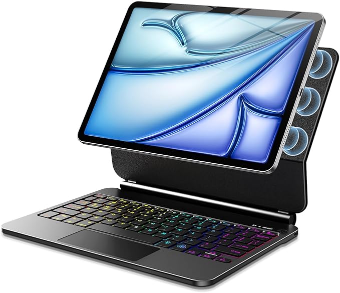 Keyboard Case for iPad Air 13 inch, iPad Pro 12.9 inch, Easy-Set Floating by LINHUANXILE