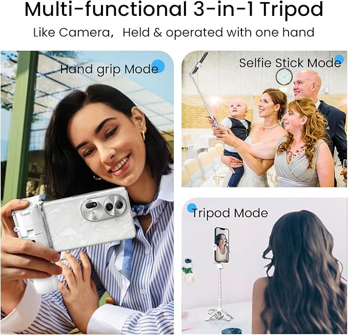 Mini Selfie Stick with 2 Fill Lights, Portable Phone Tripod with Remote and - Image 6