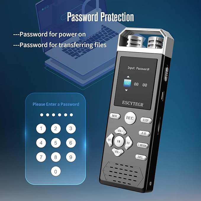 80GB Digital Voice Activated Recorder 1536KBPS Audio Voice Recorder - Image 5