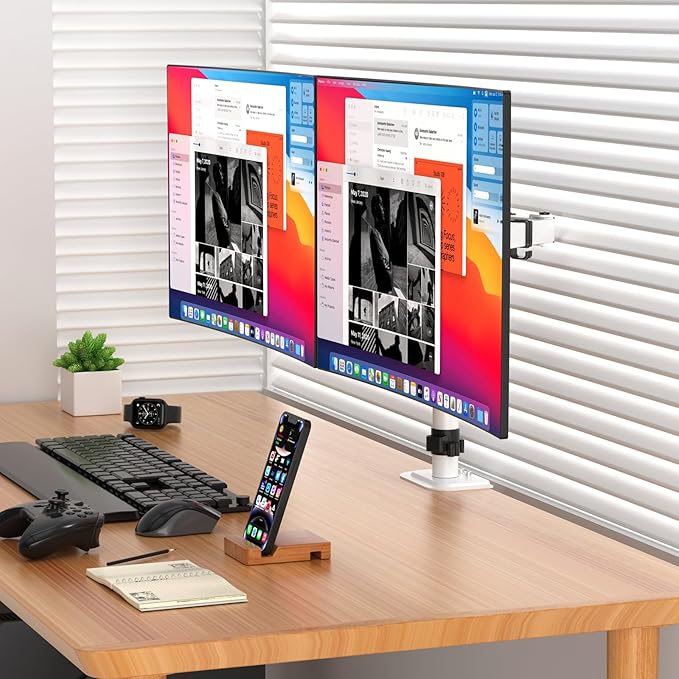 Suptek Dual Monitor Desk Mount, Adjustable Dual Monitor Arm - Image 9